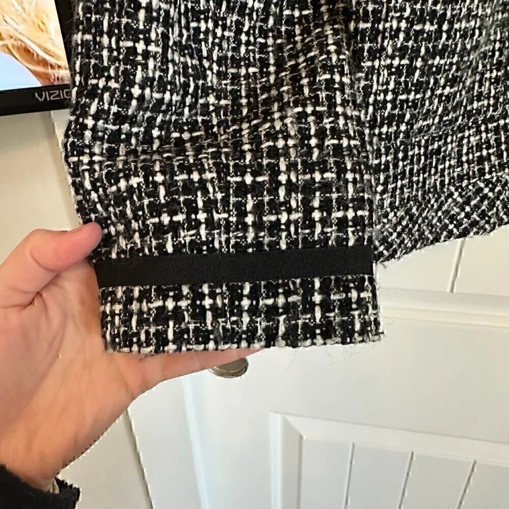 Karen Scott PLUS women's blazer suit jacket black white grey patterned women 14 - Picture 4 of 12